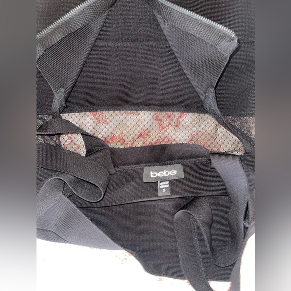 Black Bandage With Lace Dress — BEBE - Picture 8 of 8